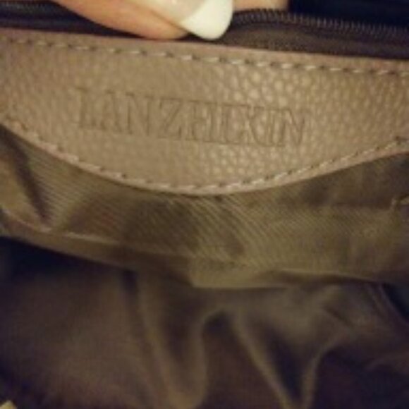 TAUPE LEATHER BAG BY LANZHIXIN (NT) - Picture 4 of 8